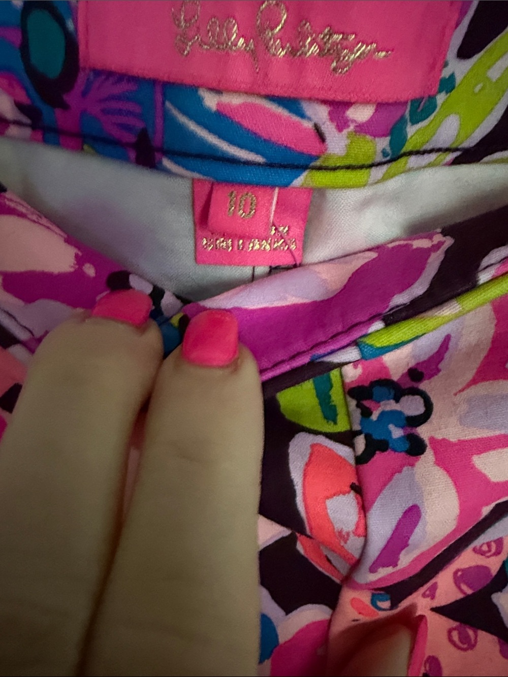 NWT Lilly Pulitzer Floral High-Waist Shorts in Pink Multi with side zipper - Picture 3 of 5